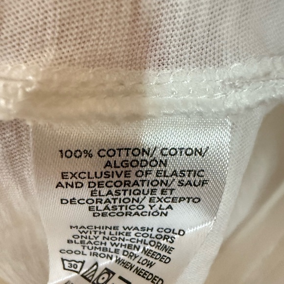 LOFT White and Green Smocked Sleeveless Tank Top - Picture 2 of 2